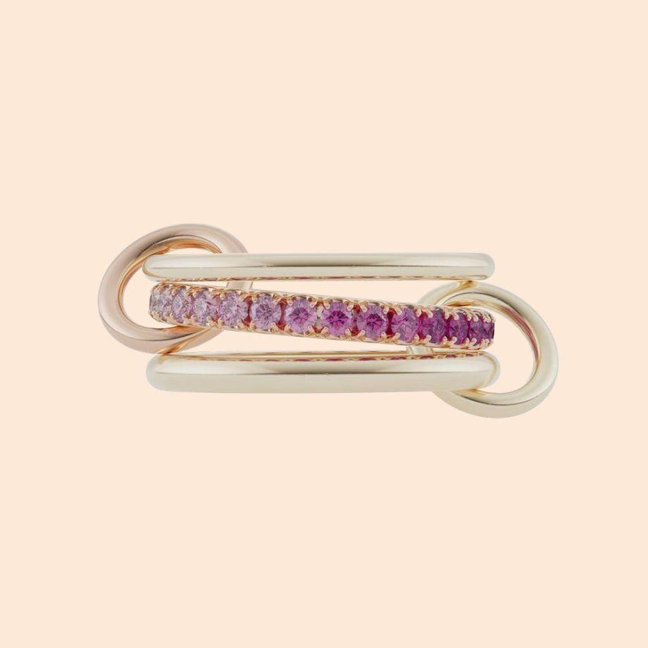 Spinelli Kilcollin Mixed Metal Petunia Pink Ombré Sapphire Ring